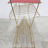 Red vinyl and golden brass server 1960