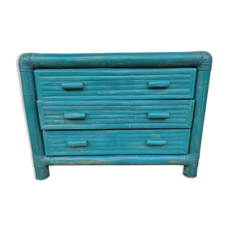 Chest of drawers in bamboo 70s/80s