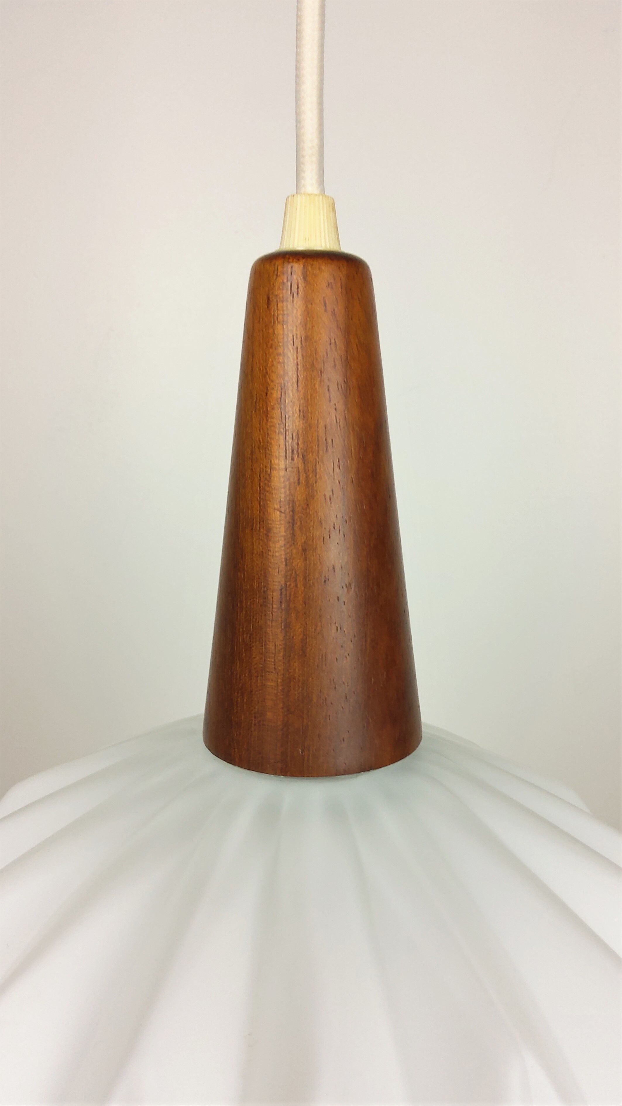 Scandinavian suspension teak opaline "origami" 1960