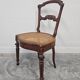 Set of 6 antique dining chairs in solid walnut, cane seats, 19th century.