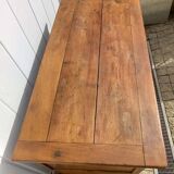 Old solid oak cabinet with its large drawer.