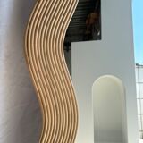 Zigzag rattan foot mirror H:182cm