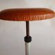 Tabouret pied tulipe à vis,  aluminium et cuir