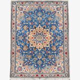 Tapis Persan Nain Iran Laine Et Soie "fait Main - 0.85 X 1.29 Mètres