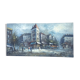 Oil on Canvas "Animated Paris street" of L.A. Burnett