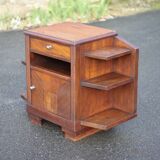 Art Deco wooden bedside table, vintage wooden furniture, side table