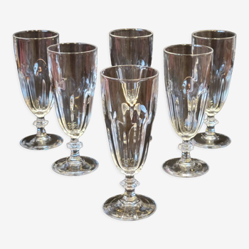 6 glasses champagne flutes Cristal d'Arques Rambouillet