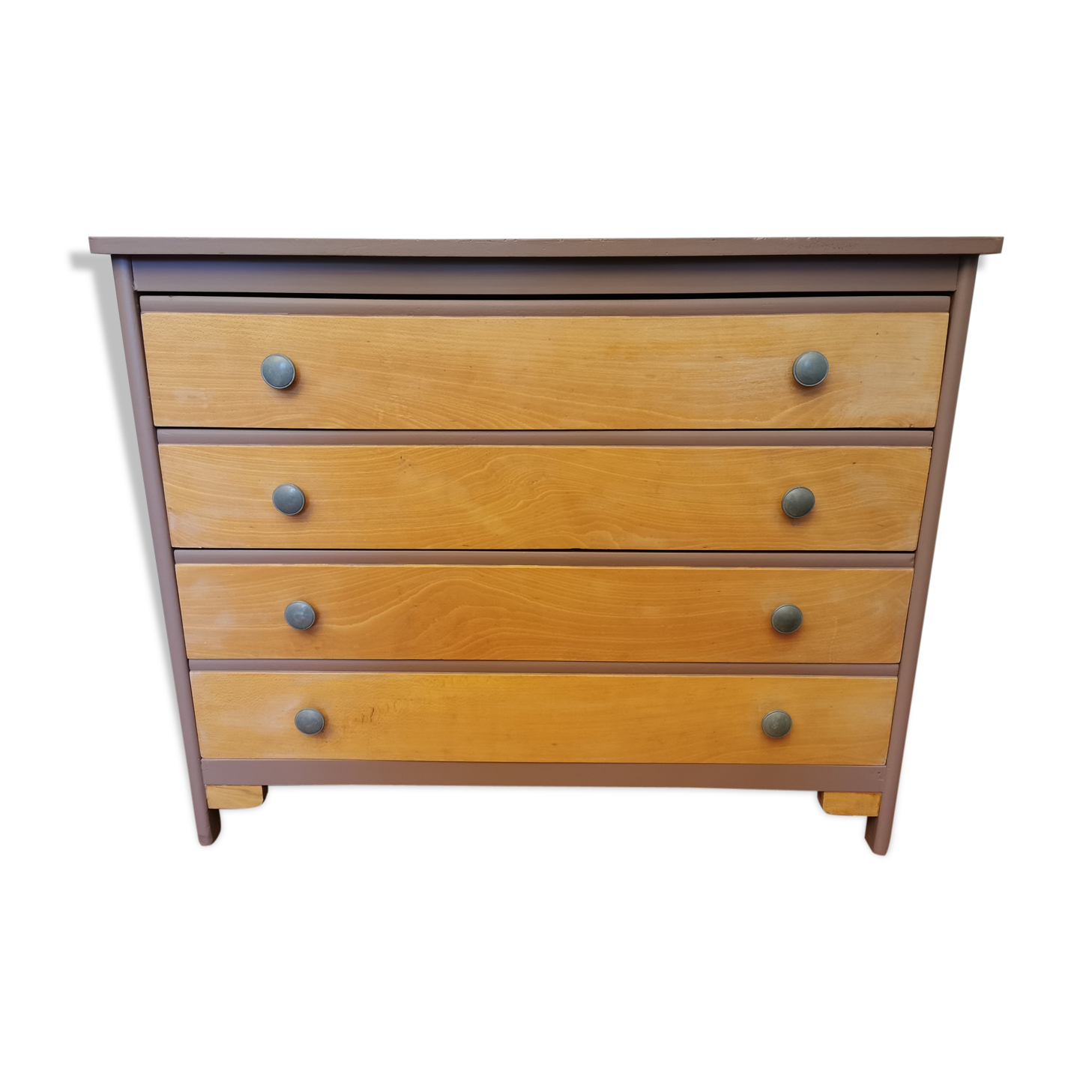 Vintage wooden dresser 4 straight-footed drawers