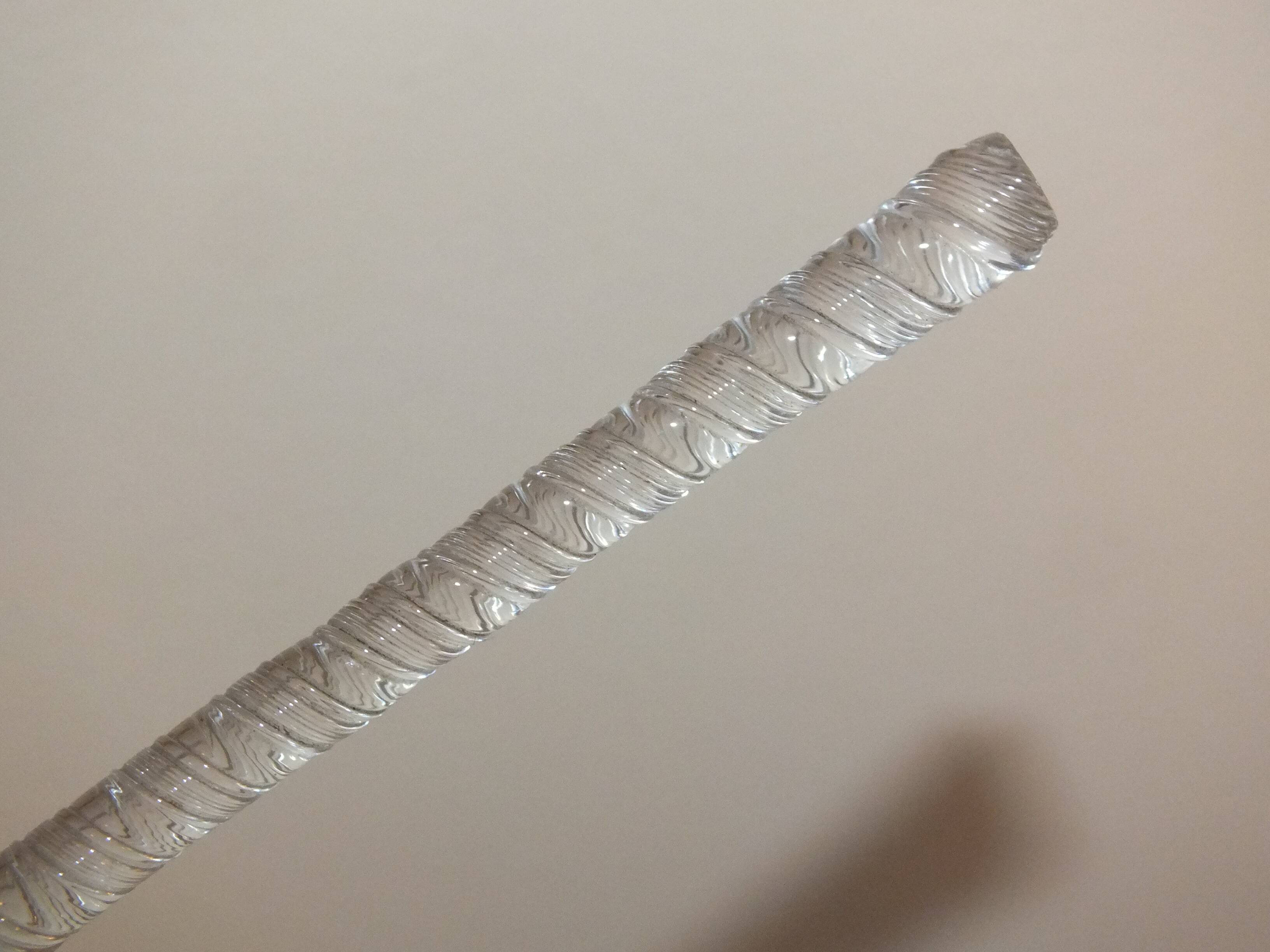 Spun crystal mustard or jam spoon