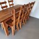 Olm wood brutalist wabi sabi dining set / 6 chairs / table