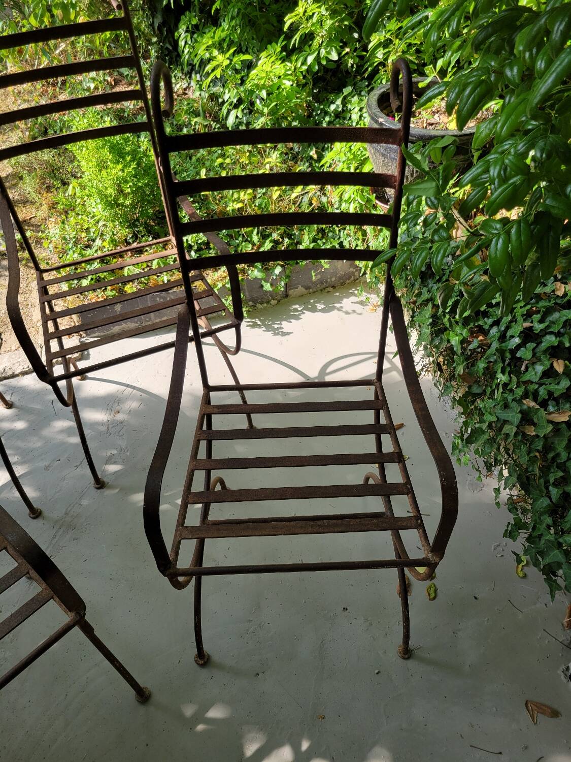 4 fauteuils en fer forgé