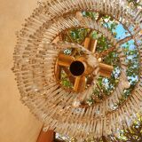 Glass and crystal waterfall chandelier