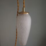 Vintage baldée lamp - White clichy glass