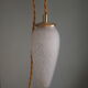 Lampe baldaeuse vintage - verre de clichy blanc