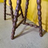 Set vintage french wooden peasant stools, from the 1970