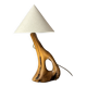 French midcentury brutalist olive wood table lamp, 1950s