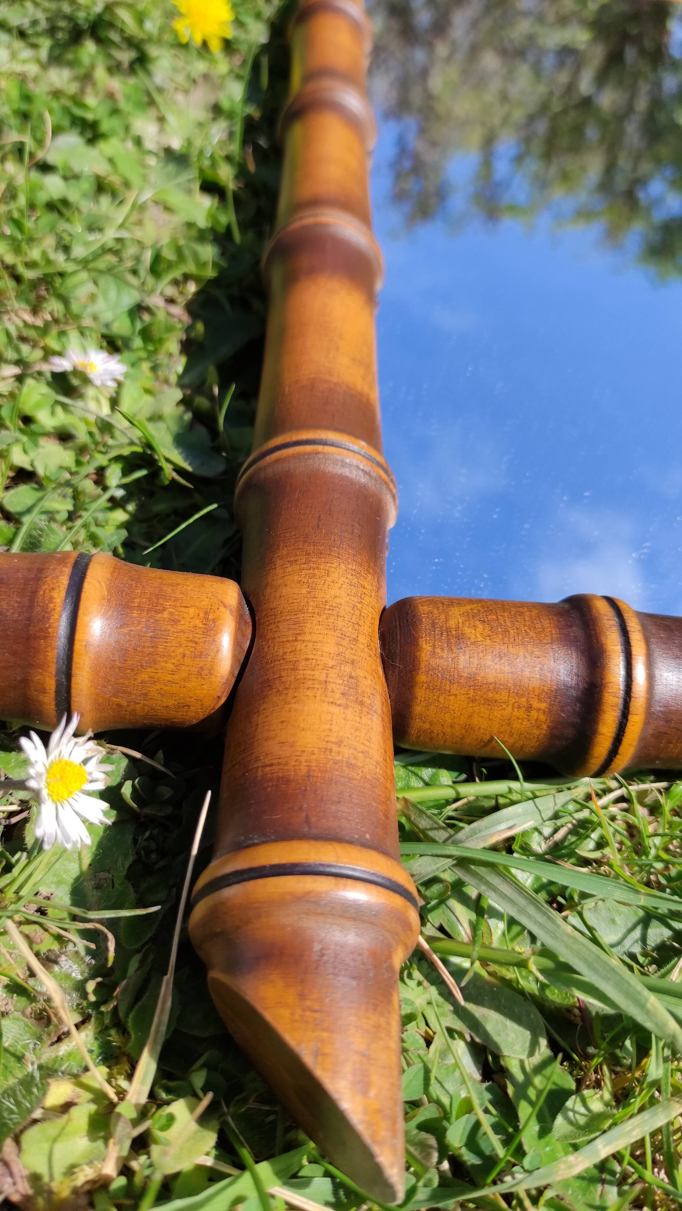 Large antique wooden mirror