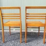 Pair of René Gabriel chairs in beech