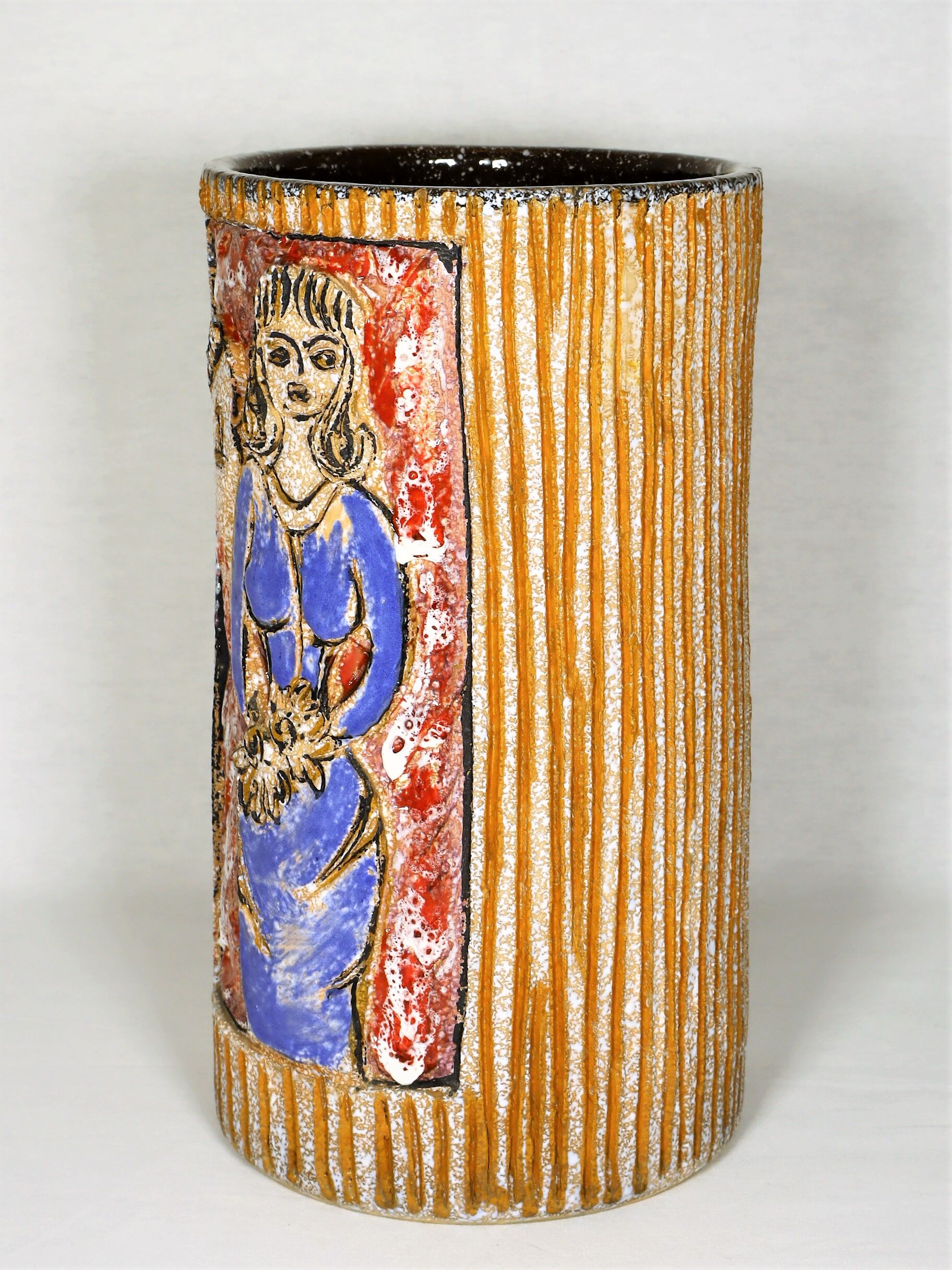 Vase rouleau Vallauris 1950