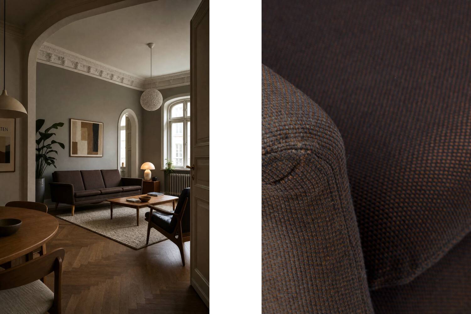 Mid-Century Danish Brown 3-Seater Sofa by Folke Ohlsson for Fritz Hansen