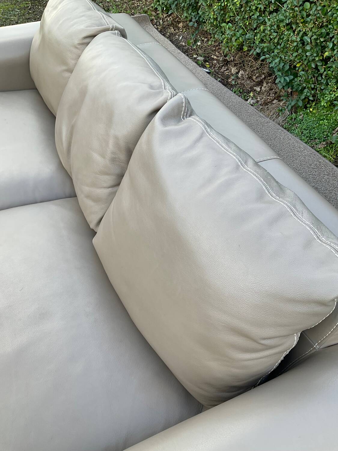 Roche Bobois 3-seater sofa in beige leather