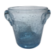 Ice bucket Biot glass blown mouthbug bubbled light blue