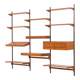 Kai Kristiansen teak wall unit with a desk and a lamp, FM Mobler, 1960s