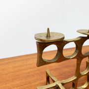 Brutalist metal candlestick from the mid-century by Heinz Goll