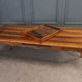Farmhouse table walnut legs deer early nineteenth 1 drawer 208 cm
