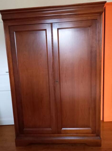 Louis Philippe style solid cherry wood wardrobe