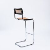Lot de 2 tabourets de bar Bauhaus en osier