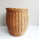 rattan basket with lid 70s