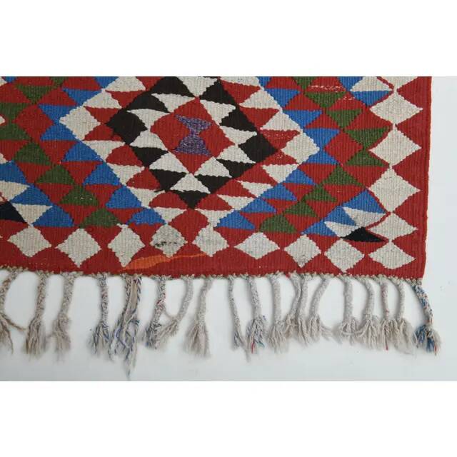 1970s Vintage Turkish Oushak Handmade Wool Cotton Purple Runner Rug 90x364