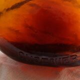 Ancienne bouteille Cusenier verre bullée marron