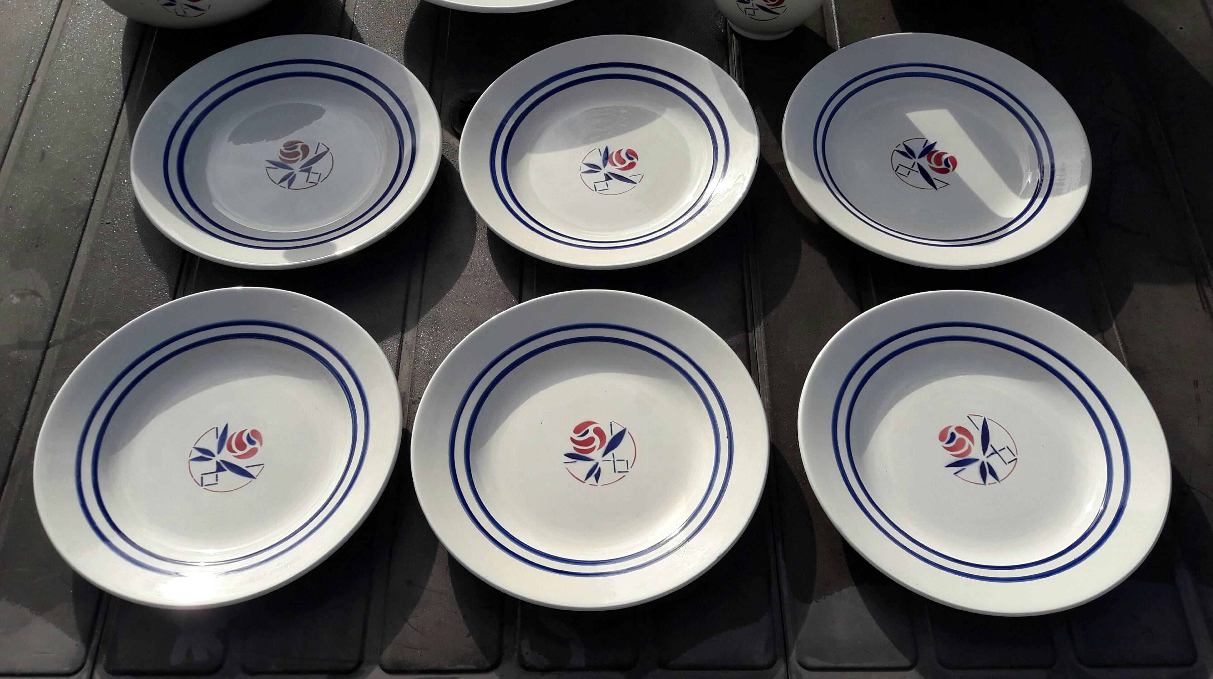 Dinnerware set for 6 people 15 pieces Sarreguemines model Marianne