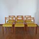 6 chaises velours jaune
