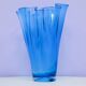 vintage mouth-blown blue glass vase
