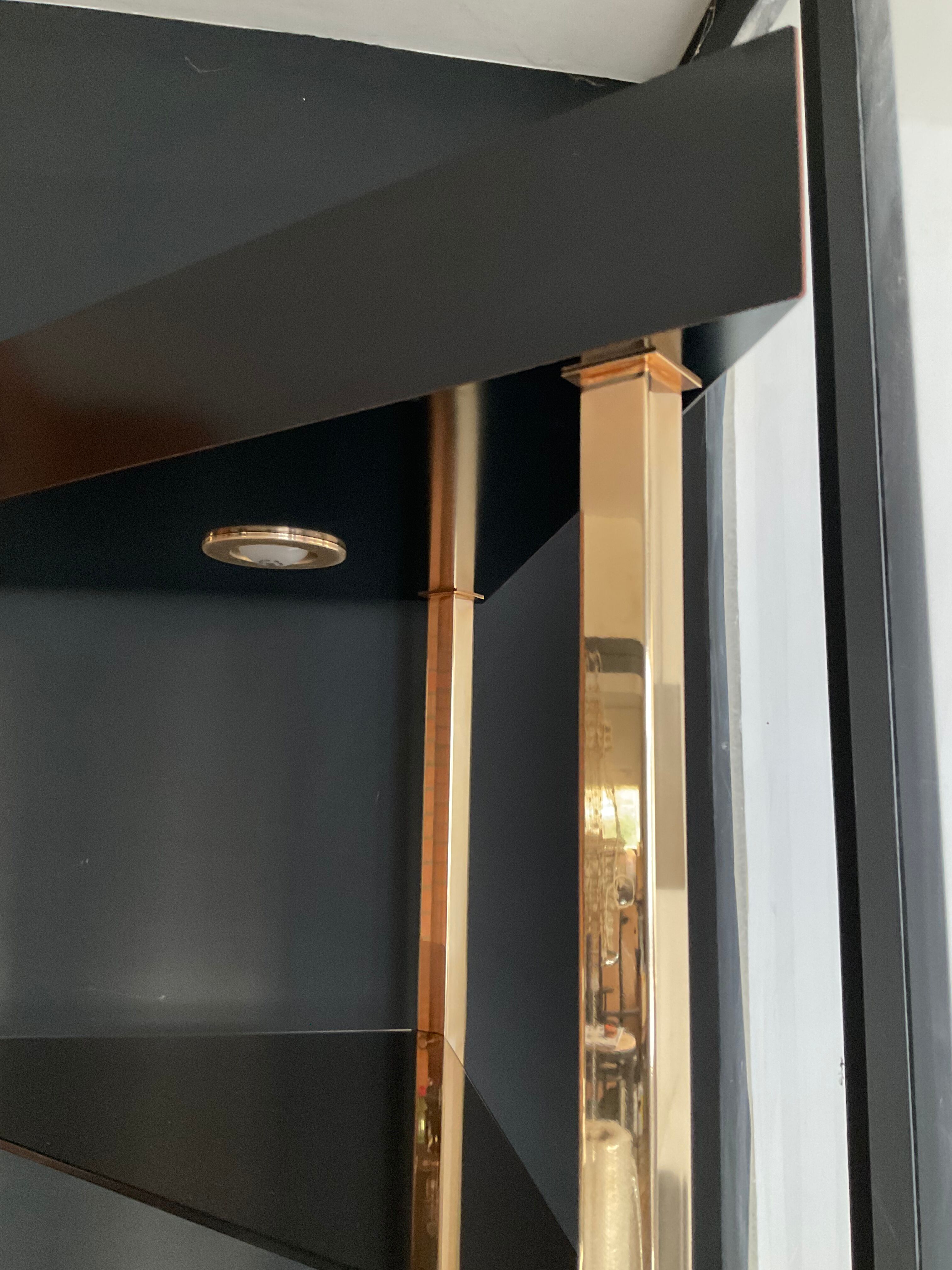 70s brass light shelf