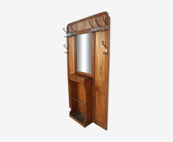Porte manteau art déco en plaquage de zebrano