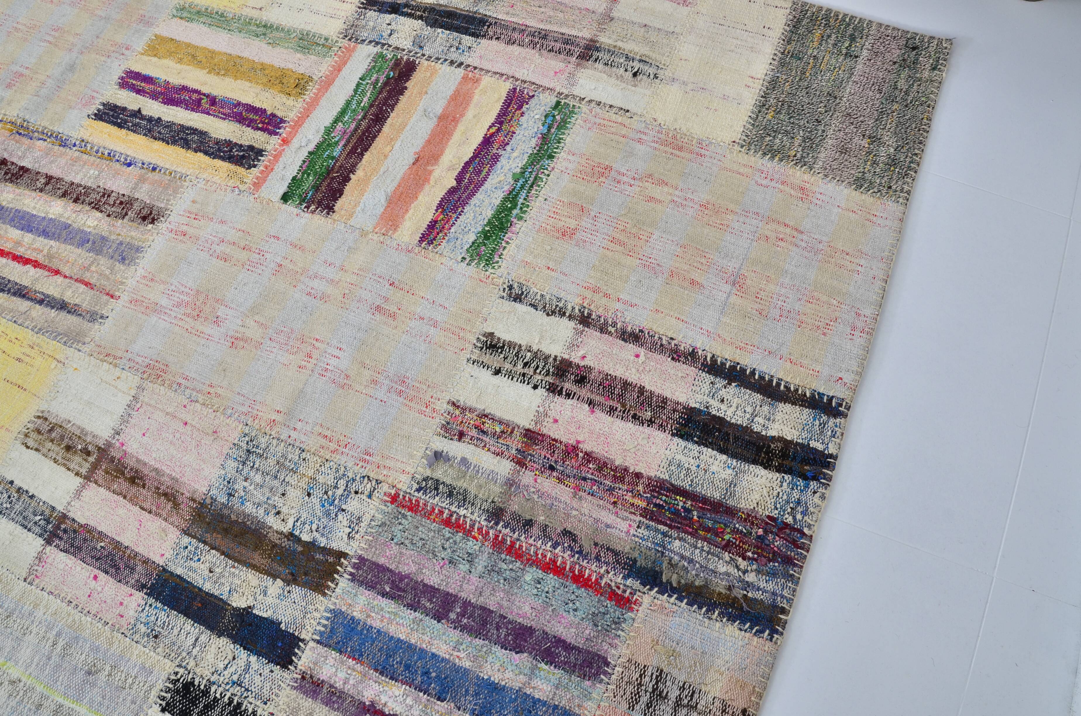 Neutral Colourful Vintage Tribal Kilim sku 3028