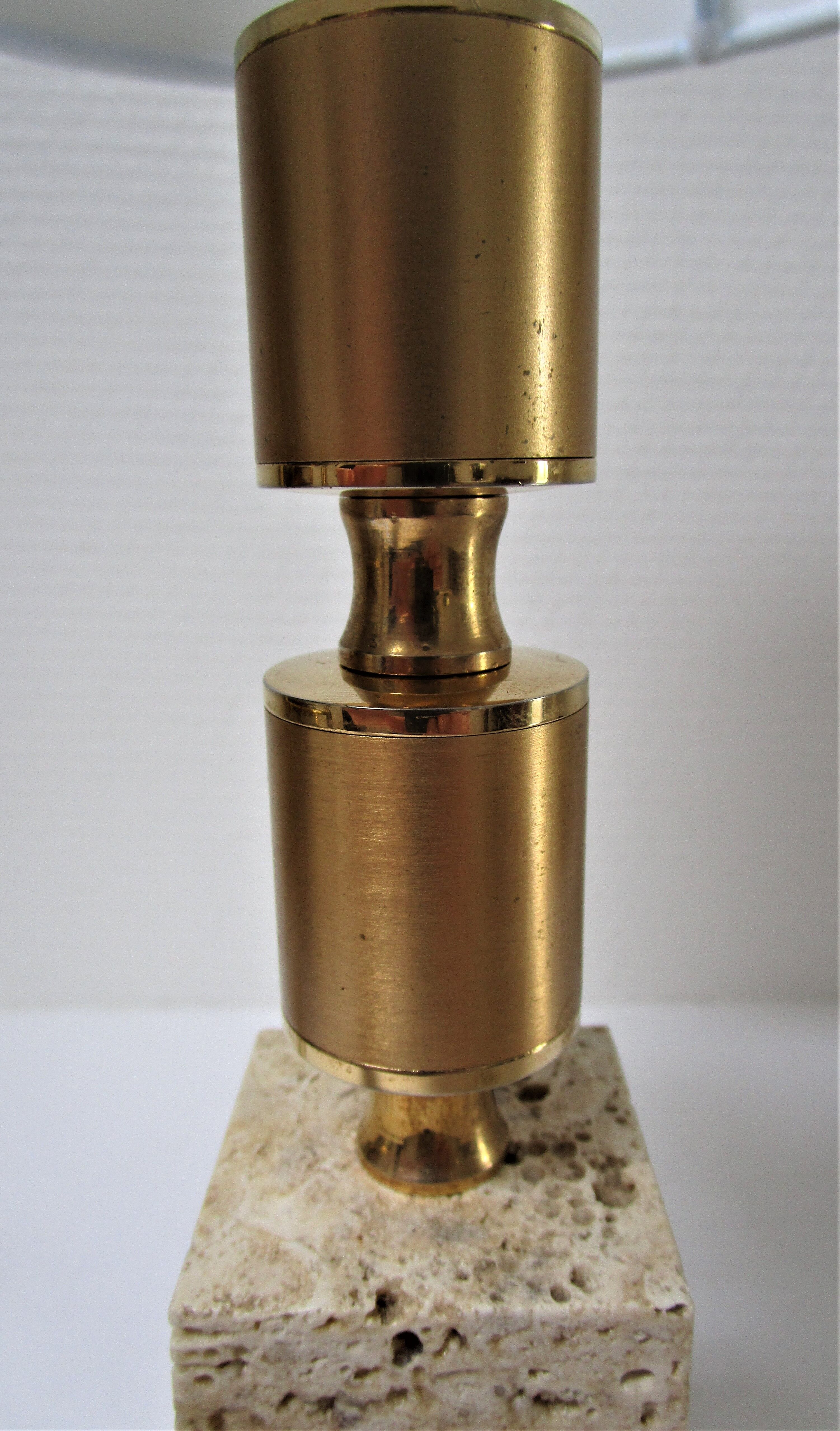 Travertine lamp and  gilded steel 70