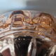 Polished glass ashtray pink blush