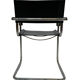 Set of 4 bauhaus cantilever chairs black leather and chrome design