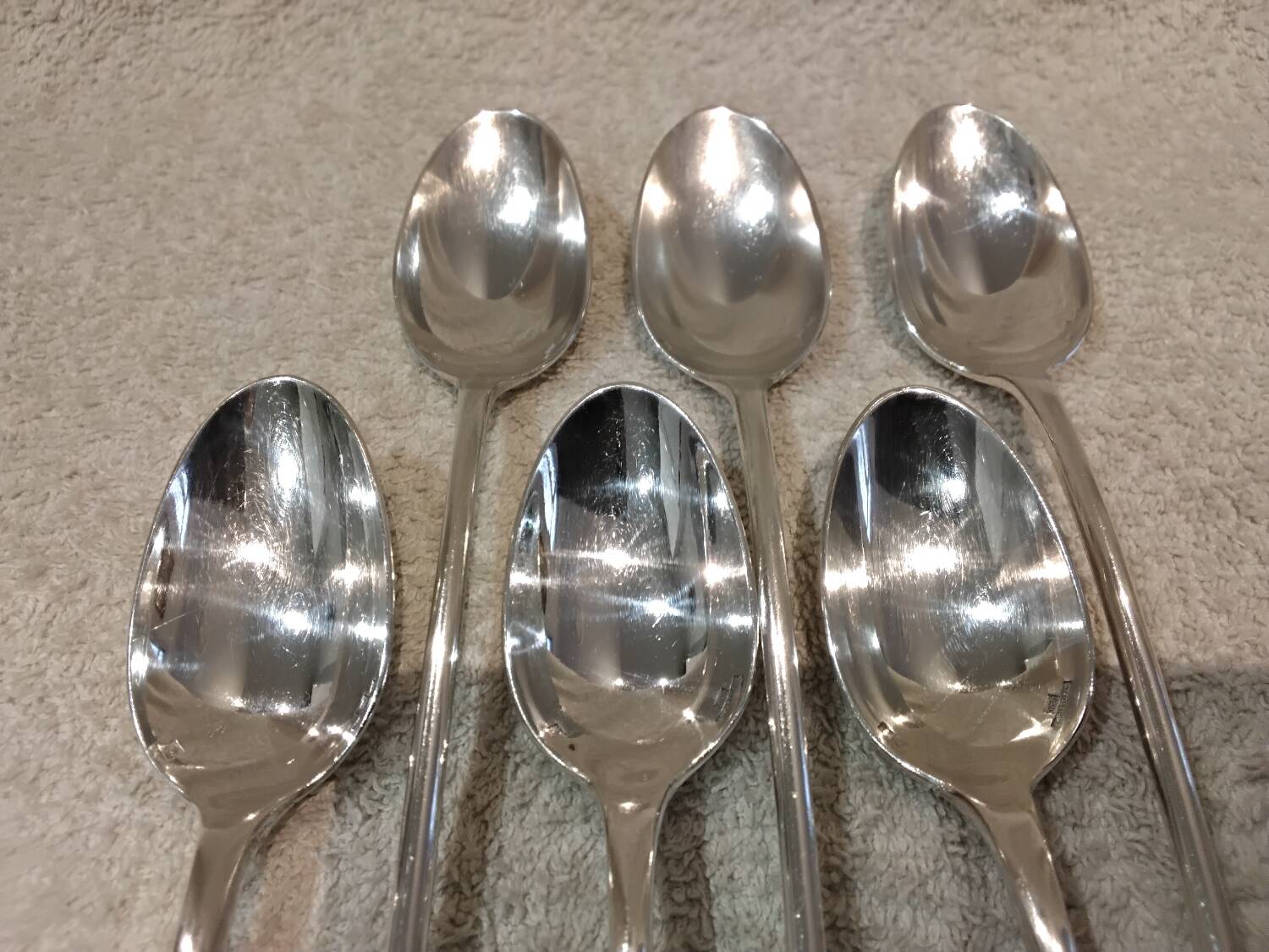 6 silver-plated metal soda spoons by Christofle silversmiths, Fidelio pattern