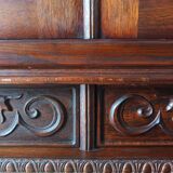 20th century oak display cabinet