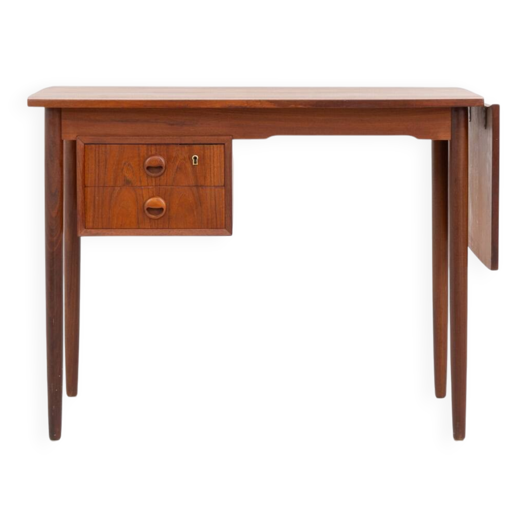Teak drop-leaf desk