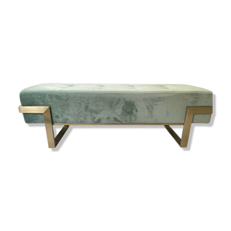 Banc capitonné - Vertigo - velours aquamarine