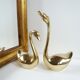 Couple swans brass