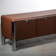 No. 3076 credenza extension in Vitello leather from the Pfister Executive Office Collection for KnollStudio. Circa 1988
