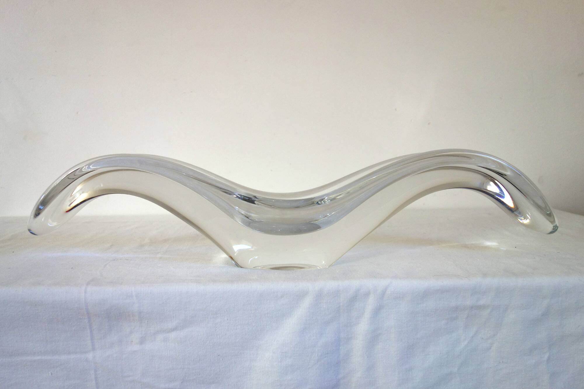 Baccarat crystal elongated bowl 1950